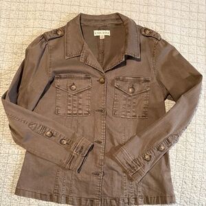 Know Rose Olive Button Down Jacket M